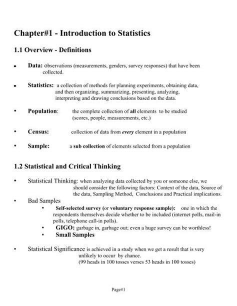 1: Introduction to Statistics .